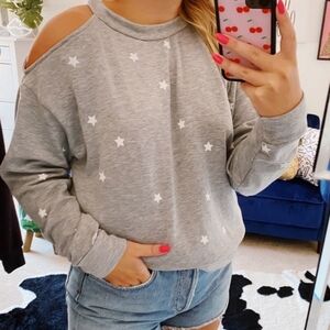 Cold Shoulder Star Sweatshirt